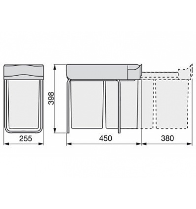 Cubo extraible de reciclaje